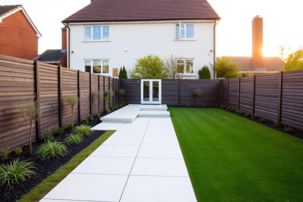 Back garden transformation after landscaping work